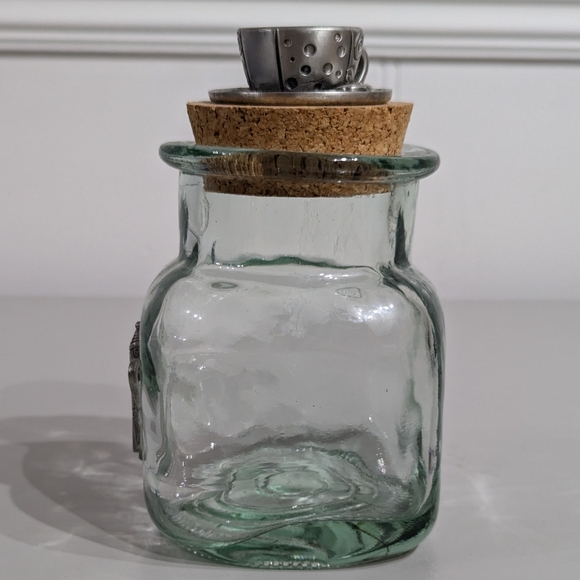 Vintage 90s Friends Era Pewter Recycled Glass Coffee Bean/tea Jar - Picture 10 of 13